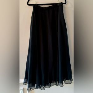 Black Iridescent Skirt with Overlay | Size: 12